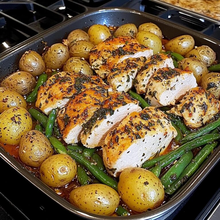 One-Pan Garlic Herb Chicken With Potatoes & Green Beans Recipe