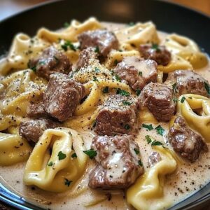 Velvety Beef & Parmesan Tortellini In Creamy Sauce Recipe