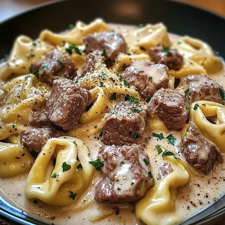 Velvety Beef & Parmesan Tortellini In Creamy Sauce Recipe