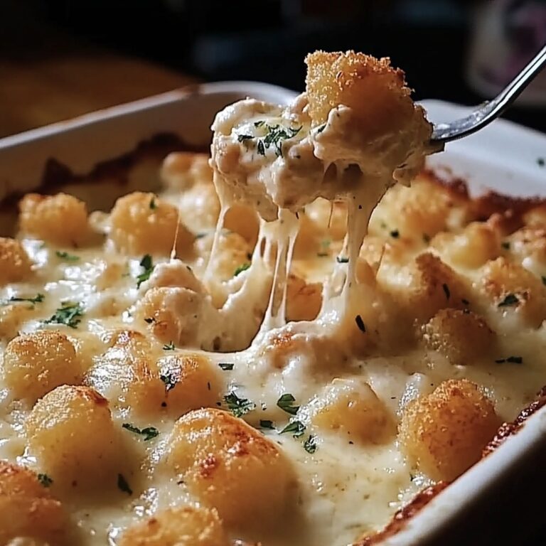 Cheesy Chicken Alfredo Tater Tot Casserole Recipe
