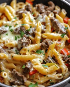Cheesy Steak Pasta Delight Recipe