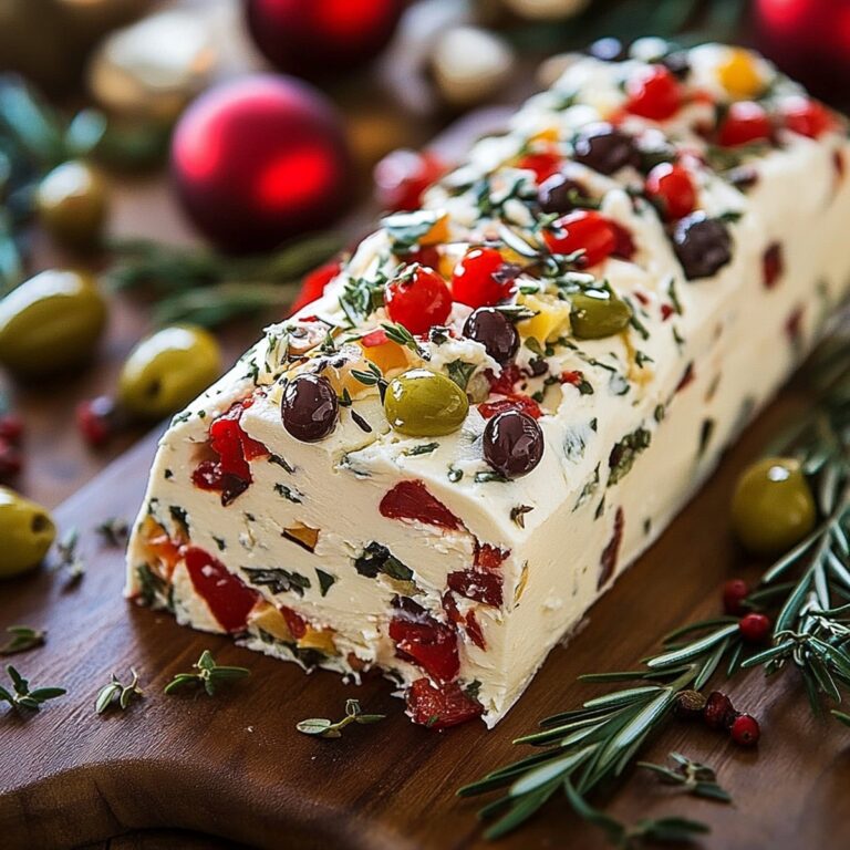 Elegant Holiday Antipasto Cream Cheese Log Recipe