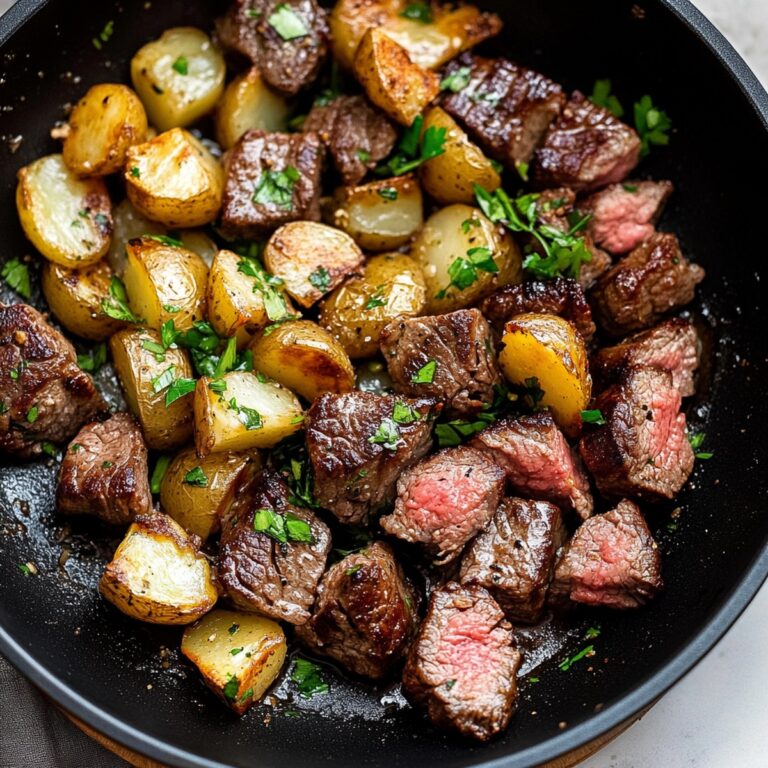 Garlic Butter Steak Bites And Potatoes Recipe