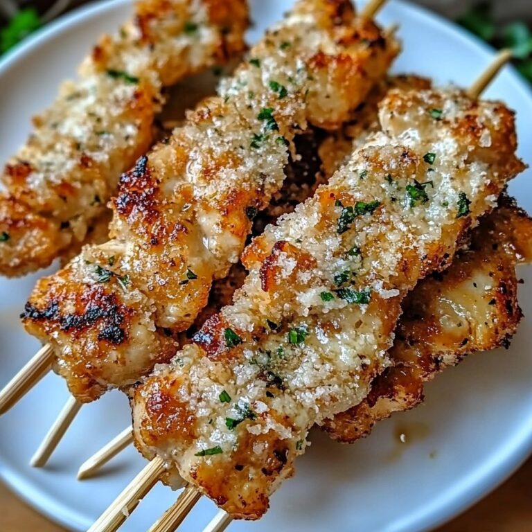 Crispy Air Fryer Garlic Parmesan Chicken Skewers Recipe