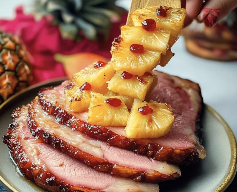 Sweet Baked Ham With Pineapple And Brown Sugar Glaze Recipe