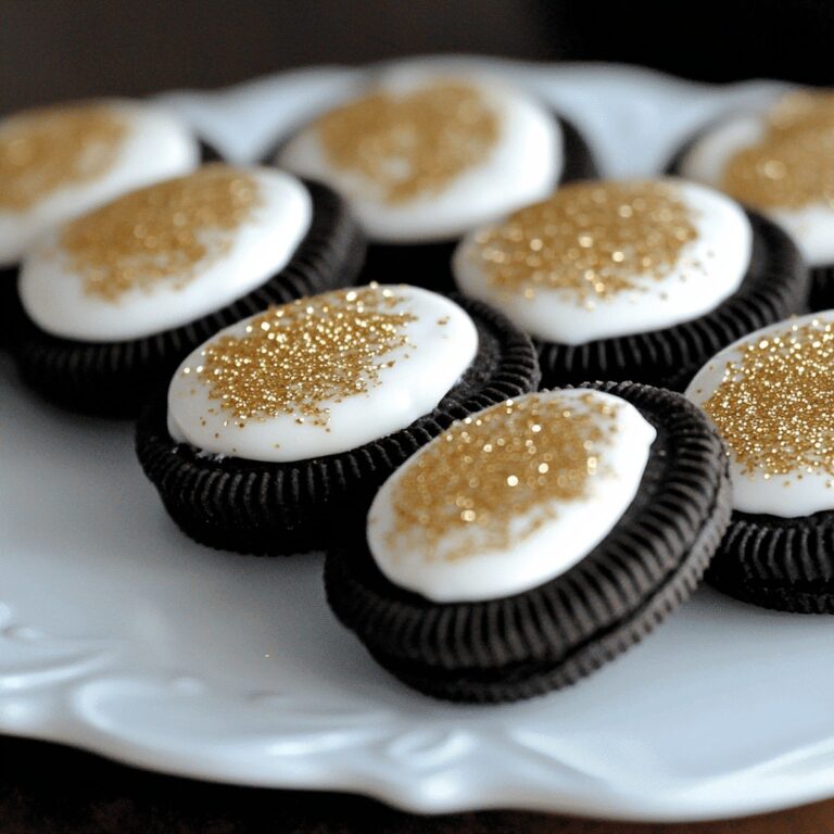 Dazzling Gold Glitter Dipped Peanut Butter Oreos Recipe
