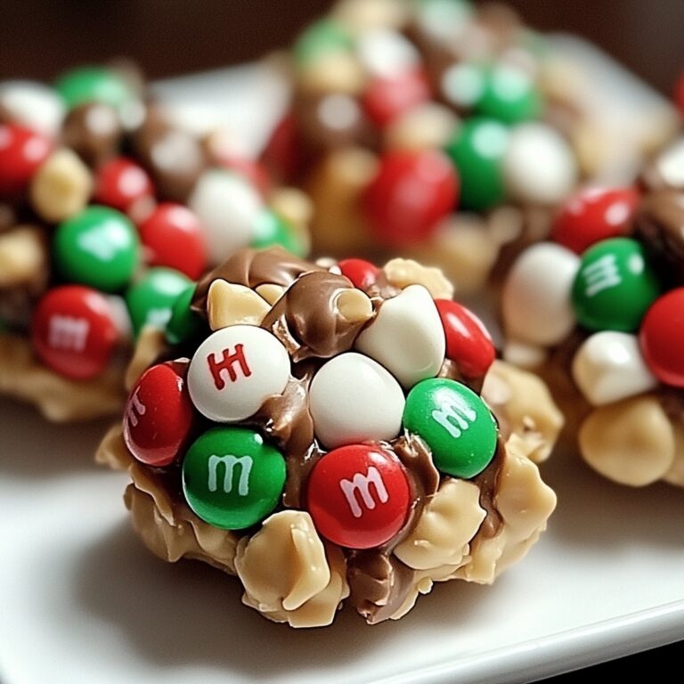 Festive Christmas M&M Peanut Butter Clusters Recipe