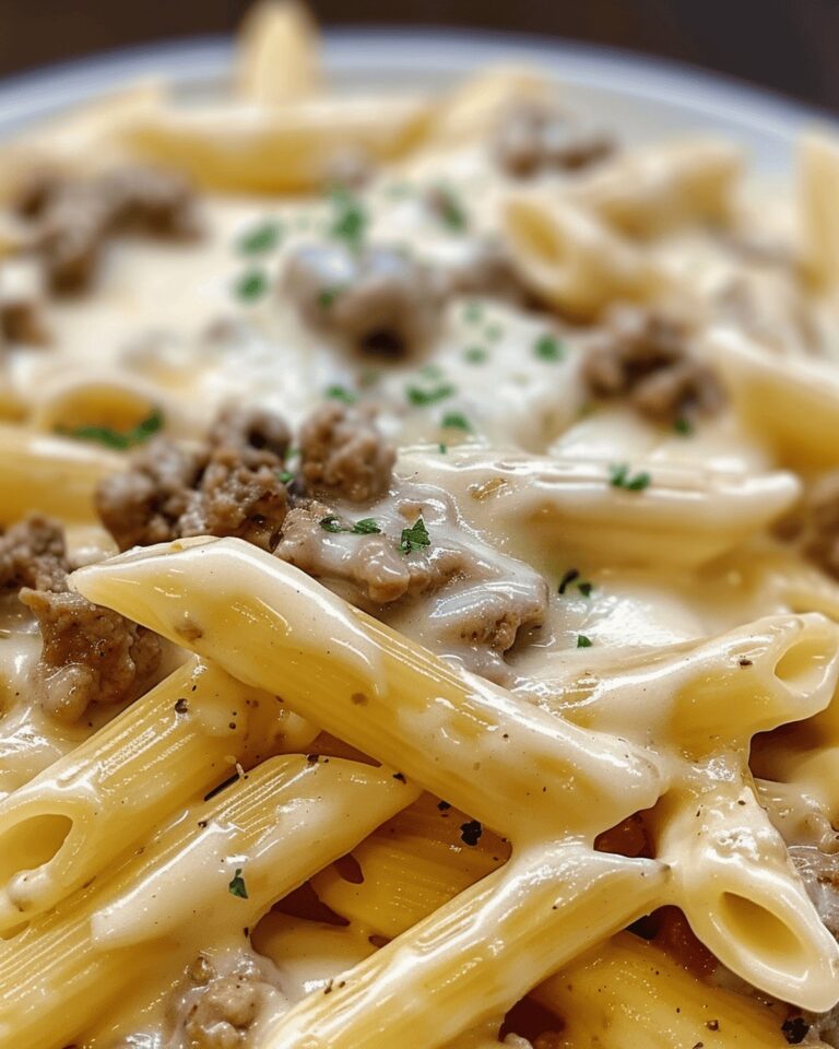 Creamy Beef Penne With Garlic Butter And Cheese Recipe