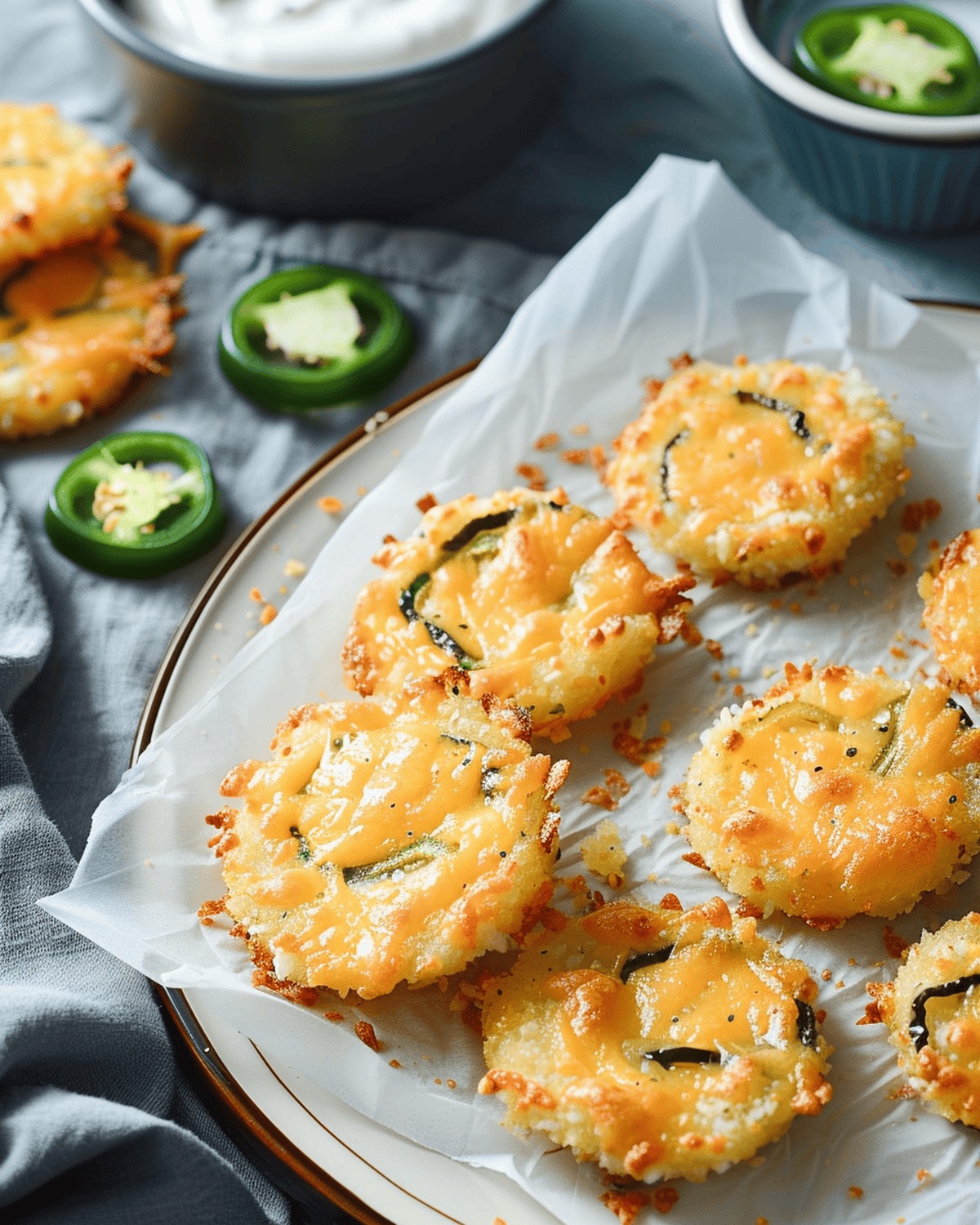 Jalapeno Cheese Rounds With Spicy Yogurt Dip Recipe