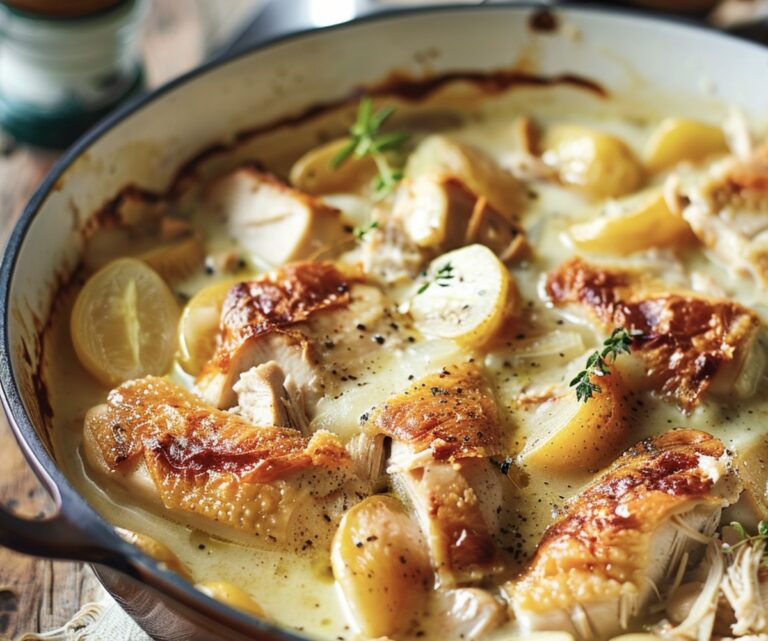 Elegant French Chicken Casserole A La Normande Recipe