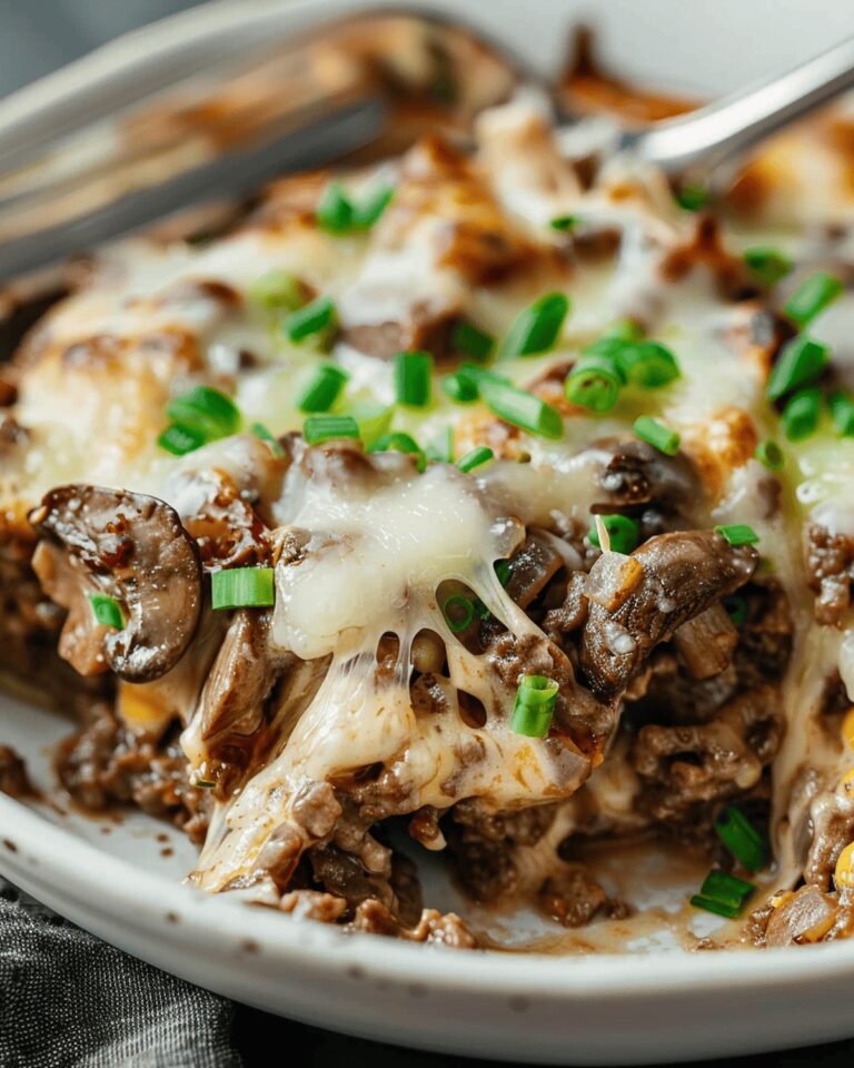Mushroom Cheeseburger Casserole Recipe