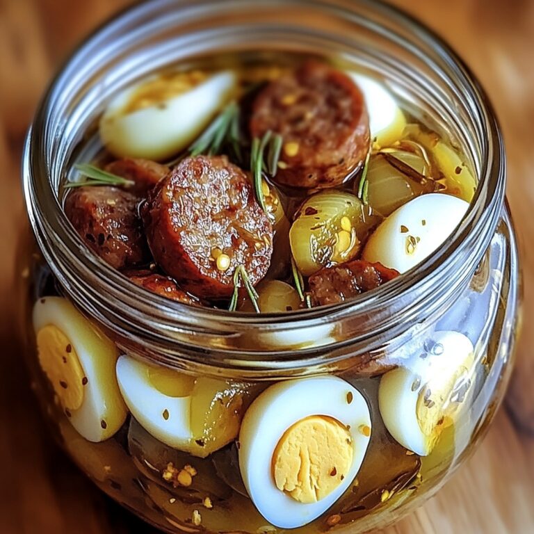 Tangy Pickled Eggs Sausage & Onions Recipe