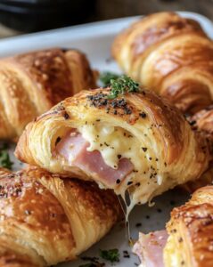 Baked Ham And Cheese Croissants Recipe