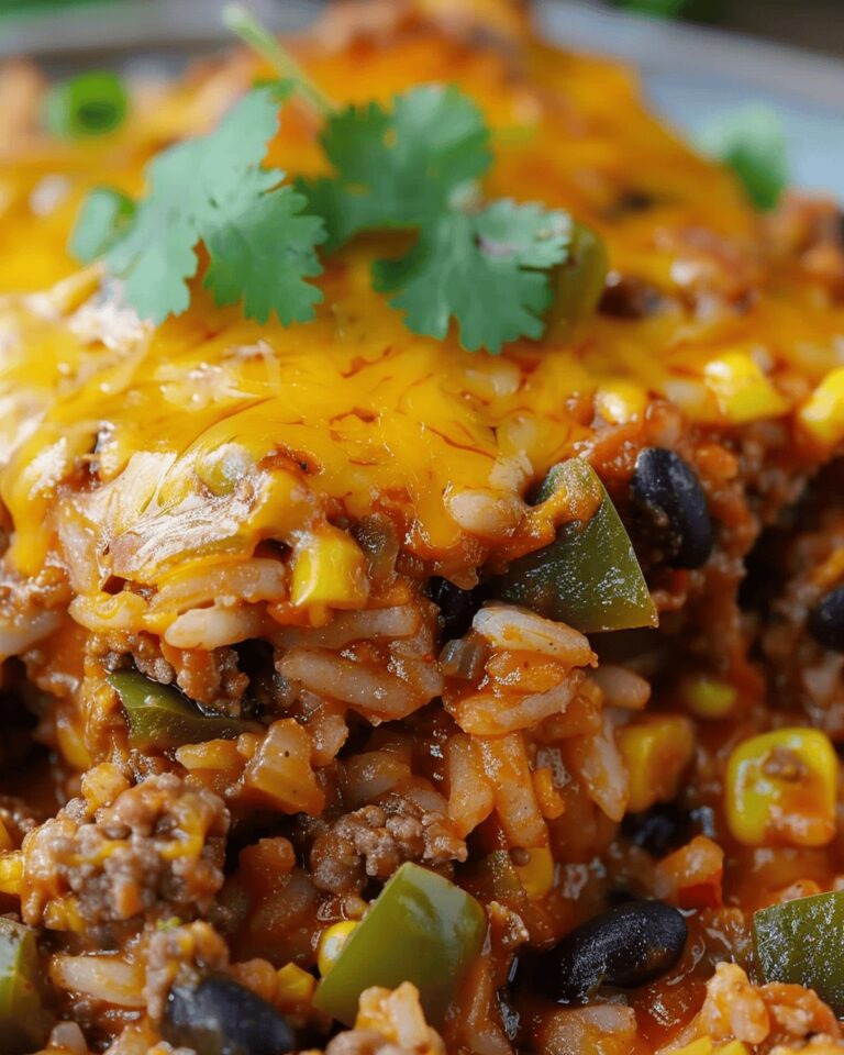Beef Enchilada Casserole with Rice Recipe