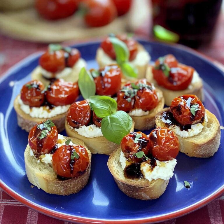 Rustic Ricotta Bruschetta With Roasted Tomatoes Recipe