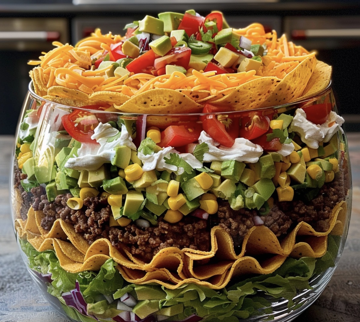 Hearty Seven-Layer Taco Salad Recipe