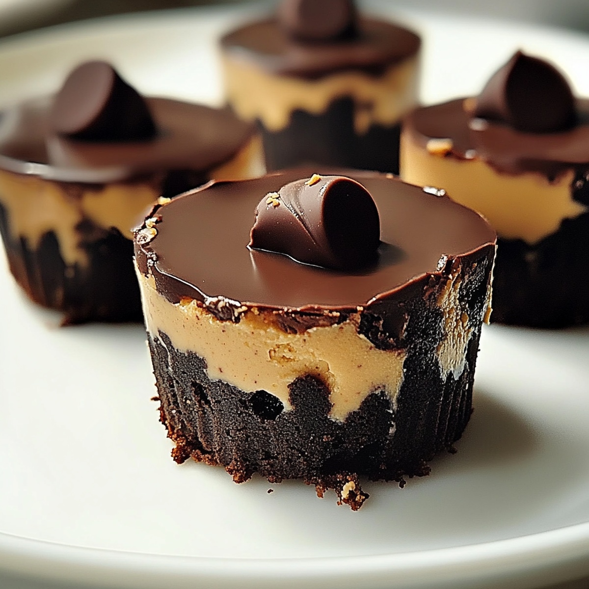 Silky Chocolate Peanut Butter Mini Cheesecakes Recipe