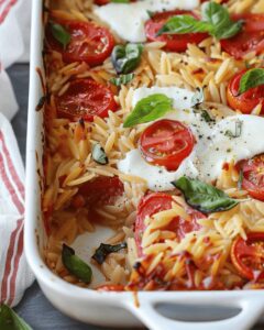 Caprese Orzo Bake Delight Recipe