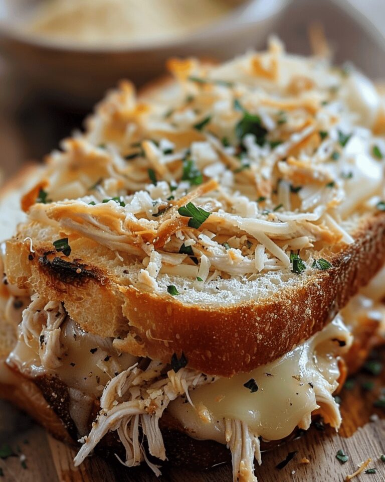 Cheesy Chicken Delight On Garlic Bread Recipe