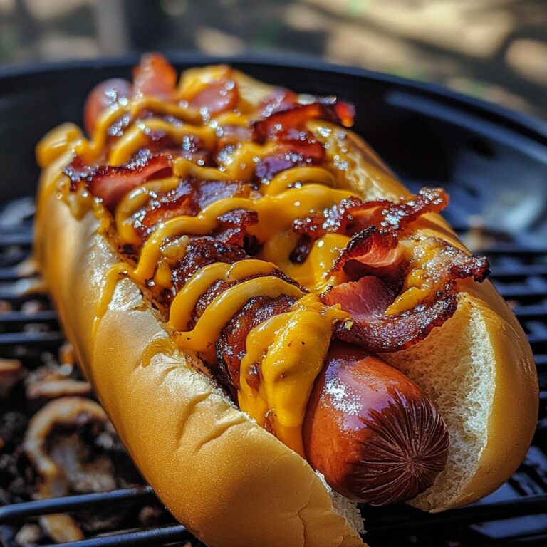 Epic BBQ Bacon-Wrapped Cheddar Hot Dog Delights Recipe