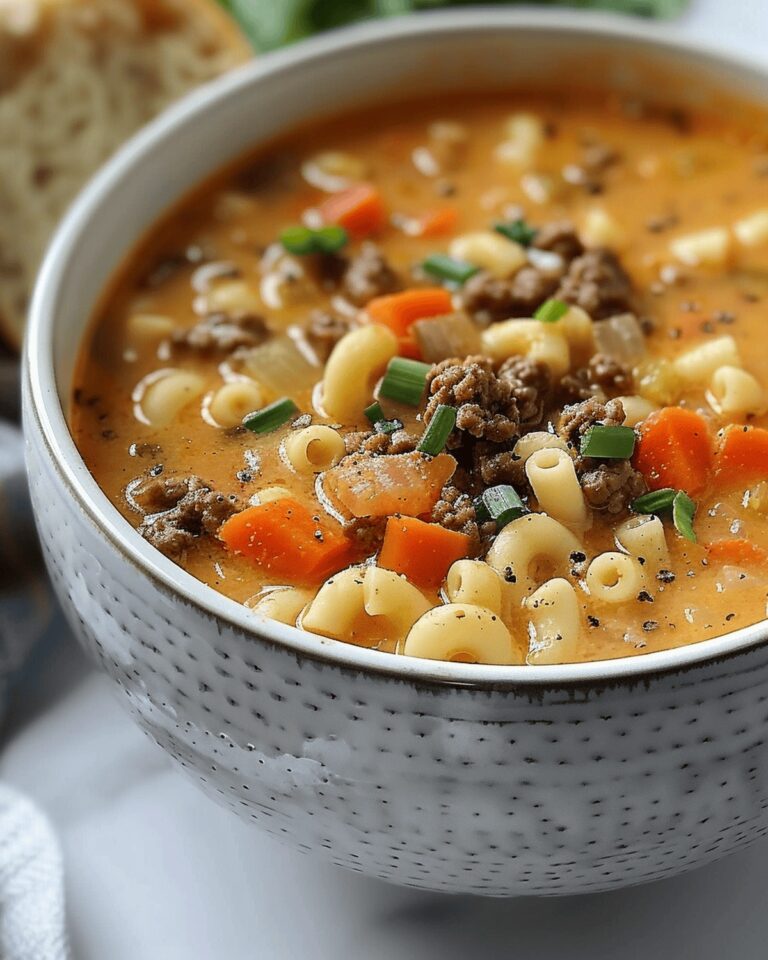 Cheeseburger Macaroni Delight Soup Recipe