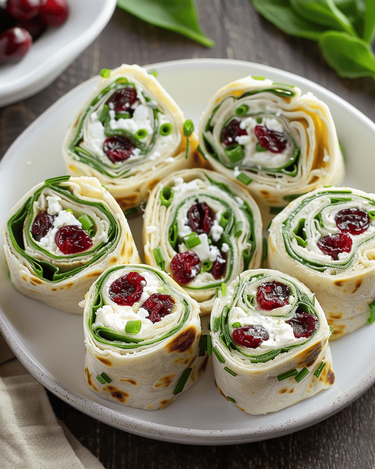 Cranberry Feta Tortilla Rolls Recipe