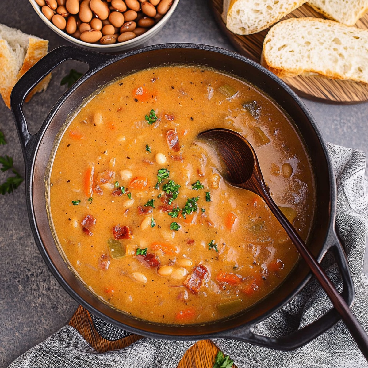 Hearty Bean With Bacon Soup Recipe