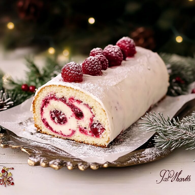 Festive Christmas Raspberry Cake Roll Recipe