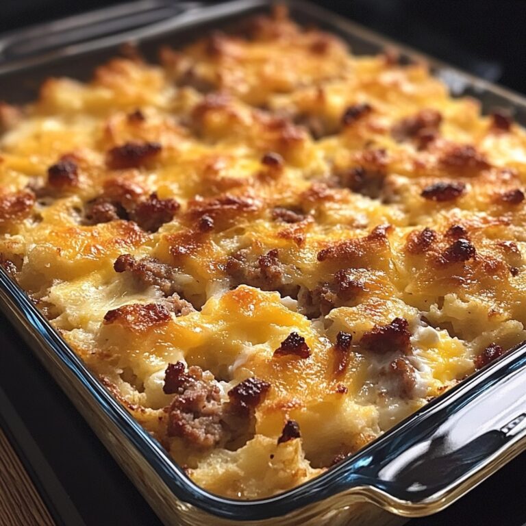 Hearty Sausage, Egg And Cream Cheese Hashbrown Casserole Recipe