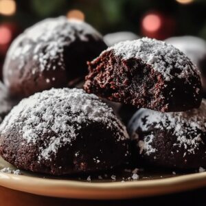 Frosty Double Chocolate Snowball Cookies Recipe