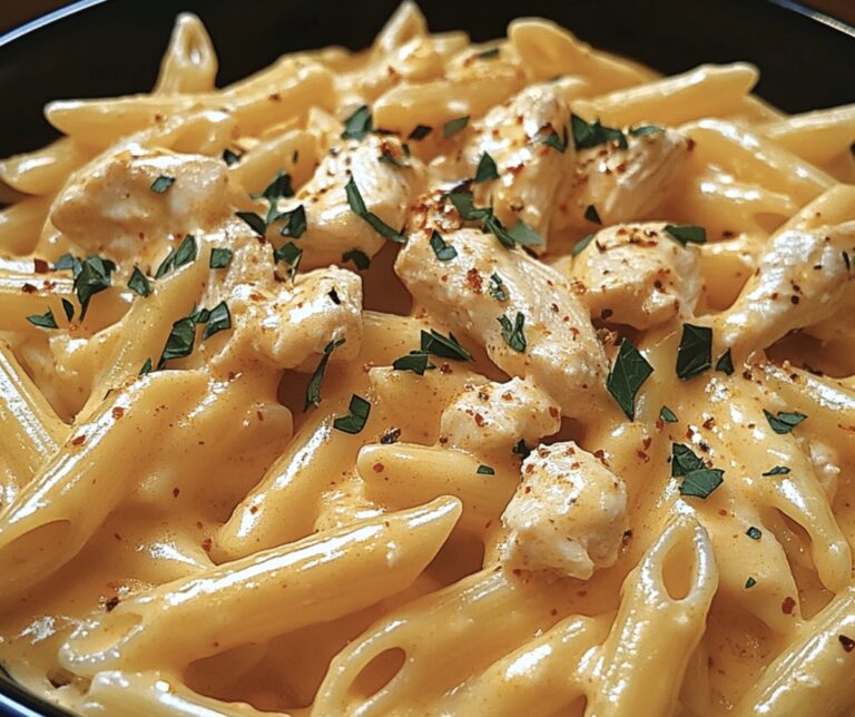 Creamy Buffalo Chicken Alfredo Penne Recipe