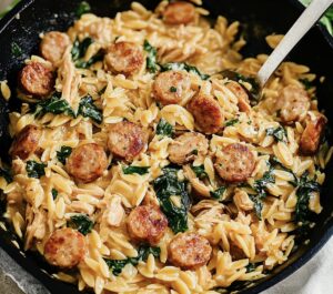 Hearty Chicken Sausage Orzo Skillet Recipe