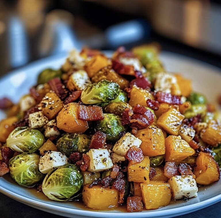 Maple-Glazed Brussels Sprouts And Butternut Squash With Bacon Recipe