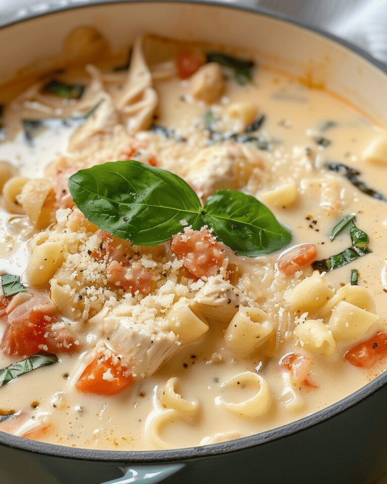 Creamy Chicken Parmesan Pasta Soup Recipe