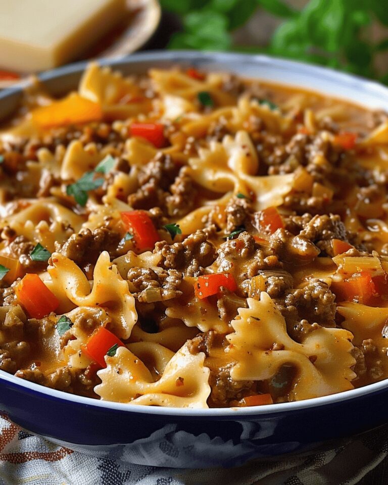 Creamy Cheesy Beef Pasta Delight Recipe