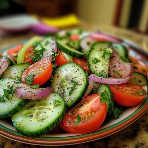 Crisp Cucumber, Tomato, And Onion Salad Recipe