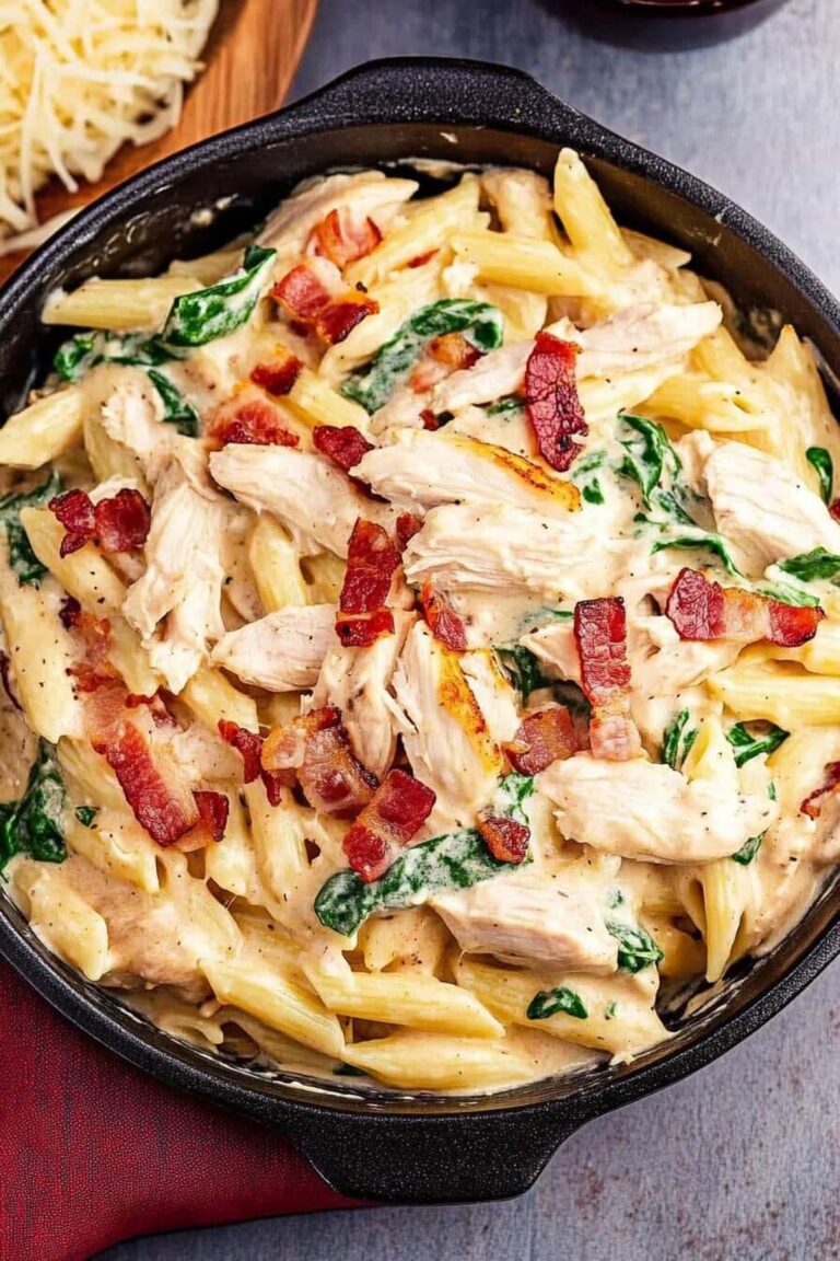 Chicken Bacon Spinach Penne Recipe