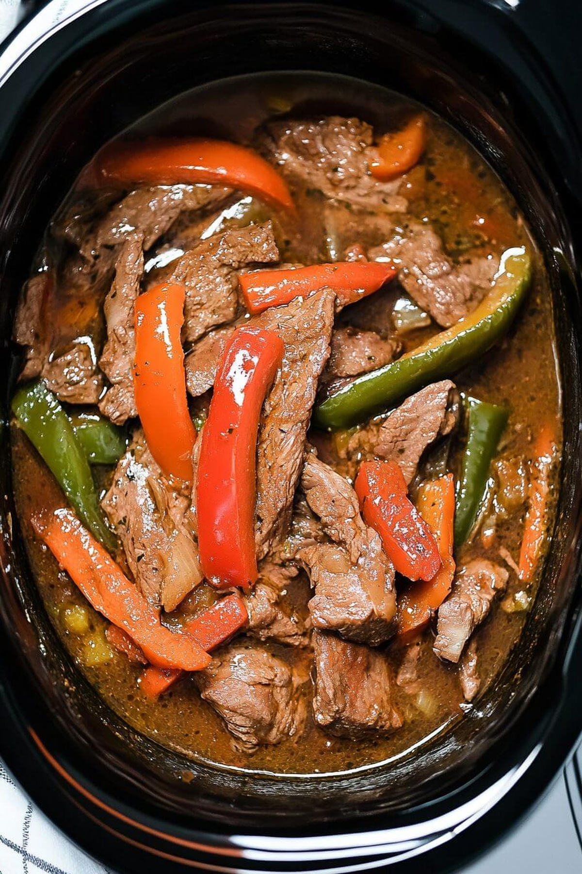 Slow Cooker Pepper Steak Recipe