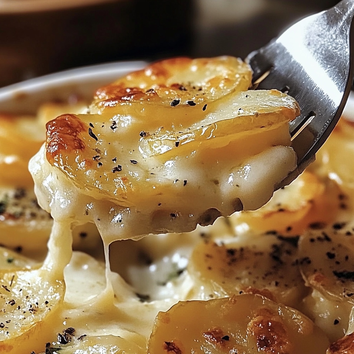 Crispy Garlic Scalloped Potatoes Recipe