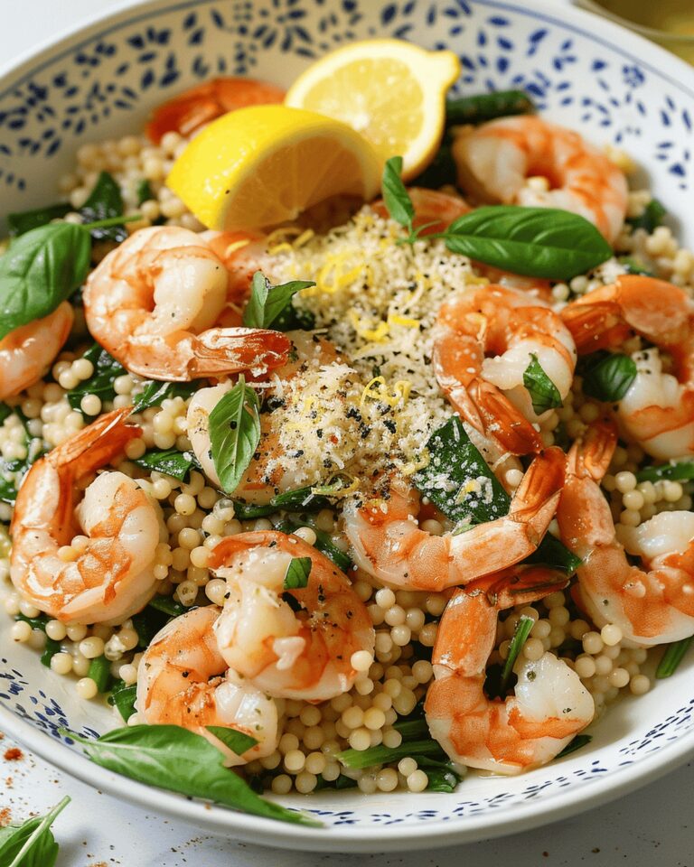 Shrimp And Lemon-Basil Pearl Couscous Delight Recipe