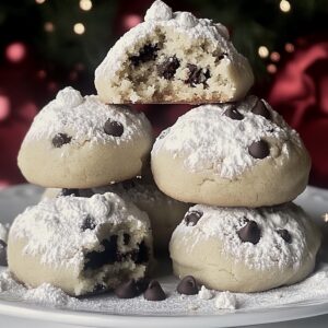 Festive Peanut Butter Chocolate Chip Snowball Cookies Recipe