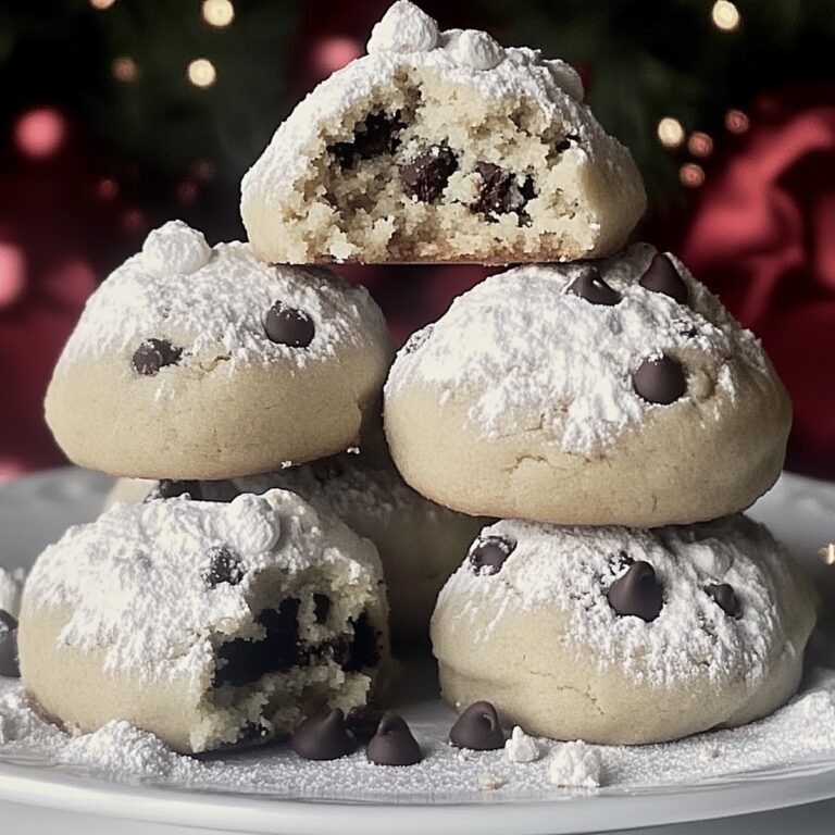 Festive Peanut Butter Chocolate Chip Snowball Cookies Recipe