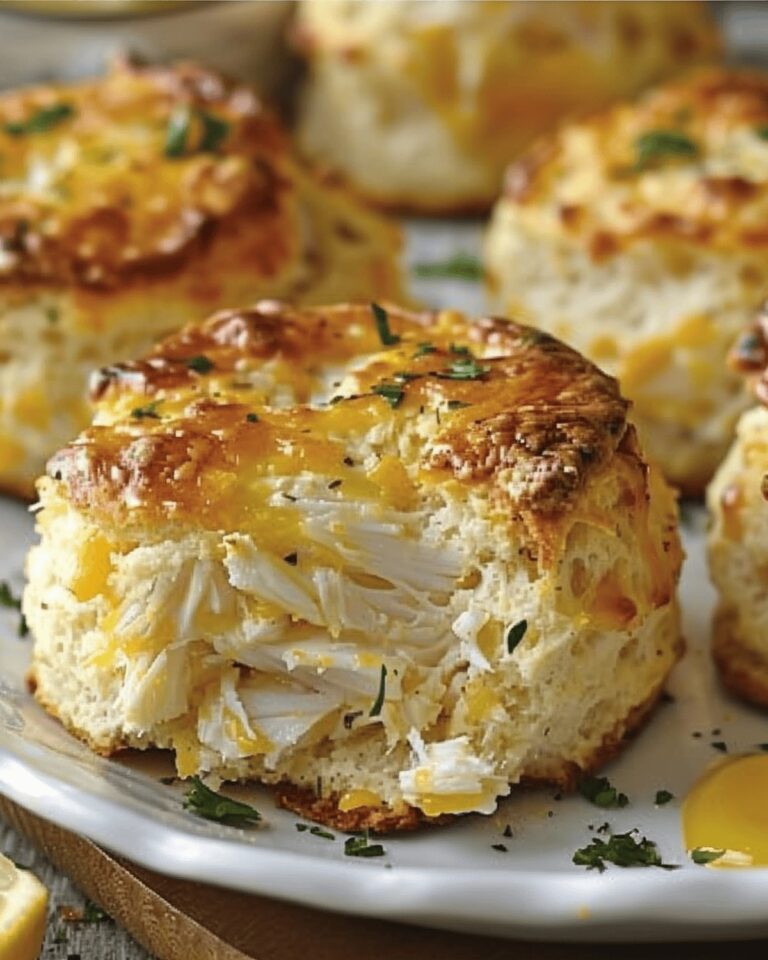 Crab-Stuffed Cheddar Bay Biscuits With Zesty Lemon Drizzle Recipe