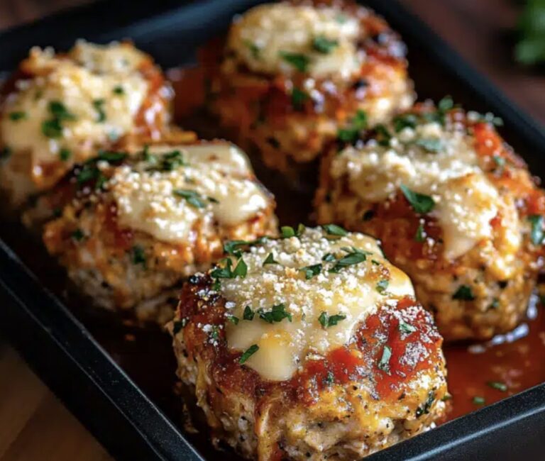 Hearty Garlic Parmesan Chicken Meatloaves Recipe