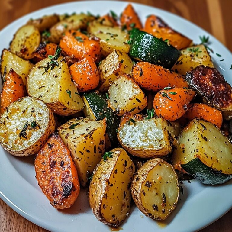 Crispy Garlic Herb Roasted Potatoes, Carrots, And Zucchini Recipe