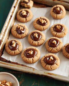 Caramel-Walnut Chocolate Thumbprint Cookies Recipe