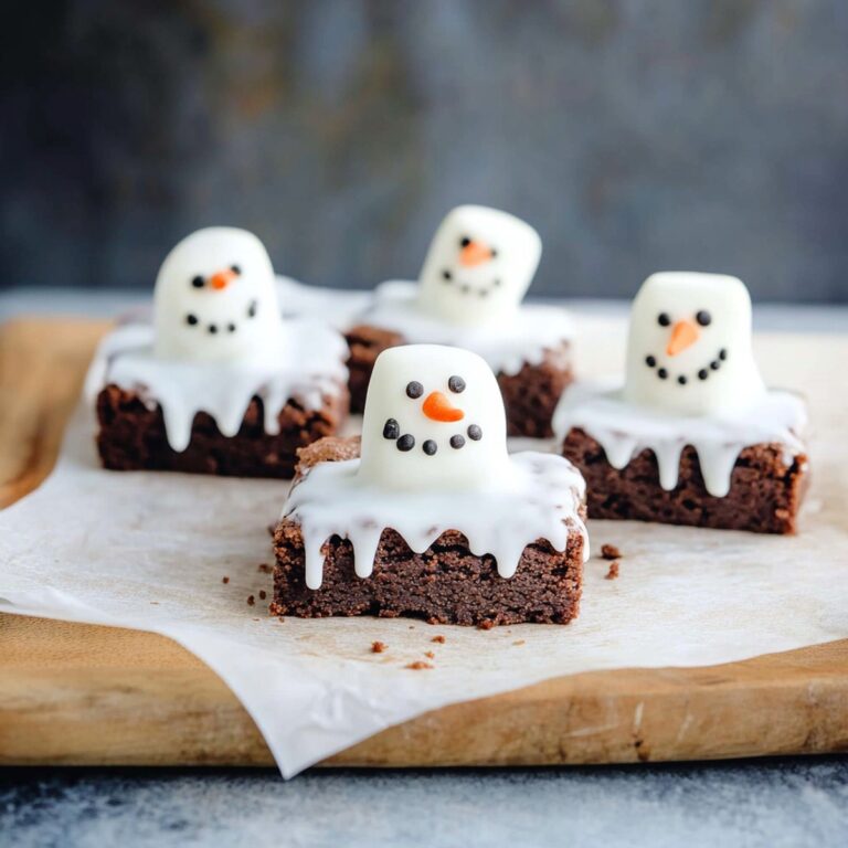 Adorable Melted Snowman Brownies Recipe