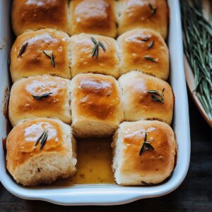Fluffy Rosemary Honey Butter Dinner Rolls Recipe