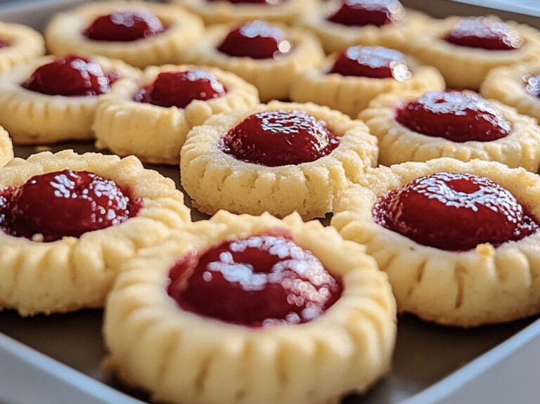 Delicate Raspberry Almond Shortbread Thumbprint Cookies Recipe