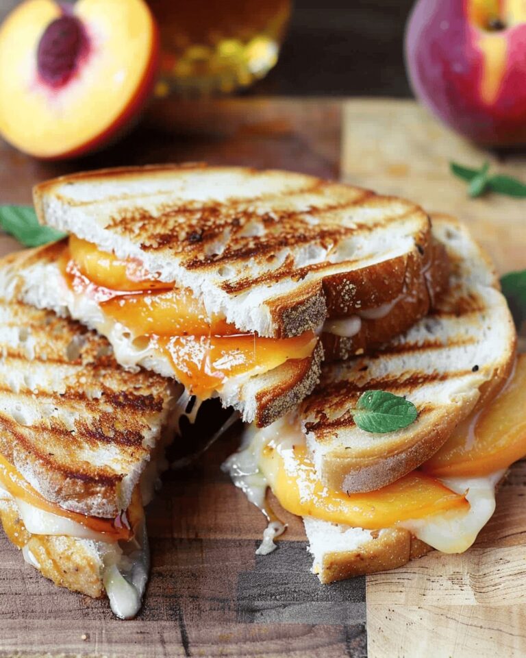 Honey Peach White Cheddar Grilled Cheese Sandwich Recipe